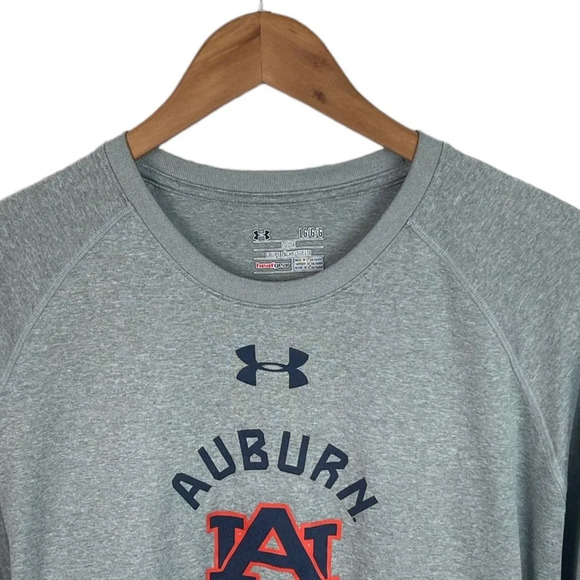 TS858 Mens Under Armour Loose Heat Gear Auburn Tigers Performance Gym Shirt L - Picture 3 of 5